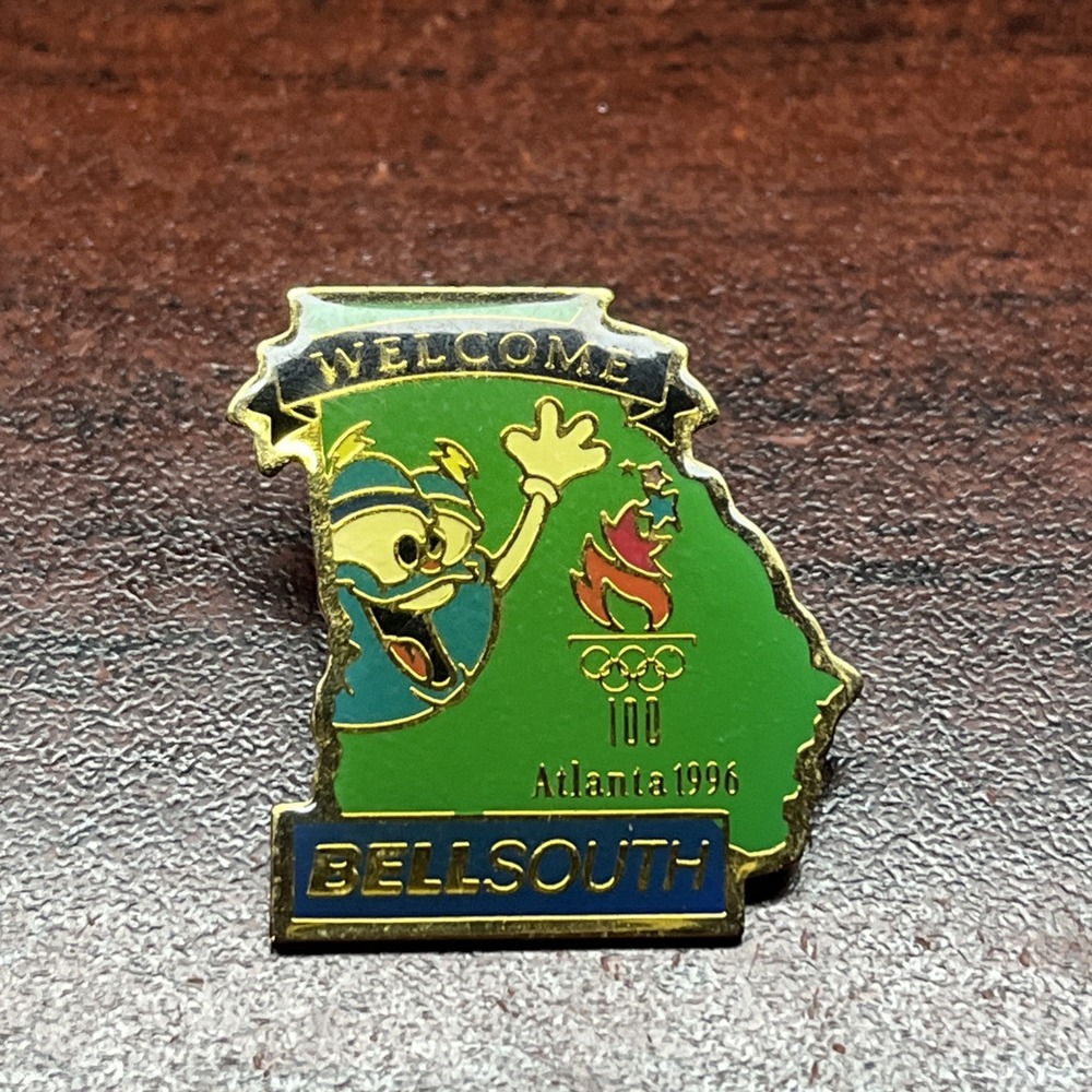 1996 Atlanta Summer Olympics BellSouth Phone Company Sponsor Izzy Lapel Hat Pin